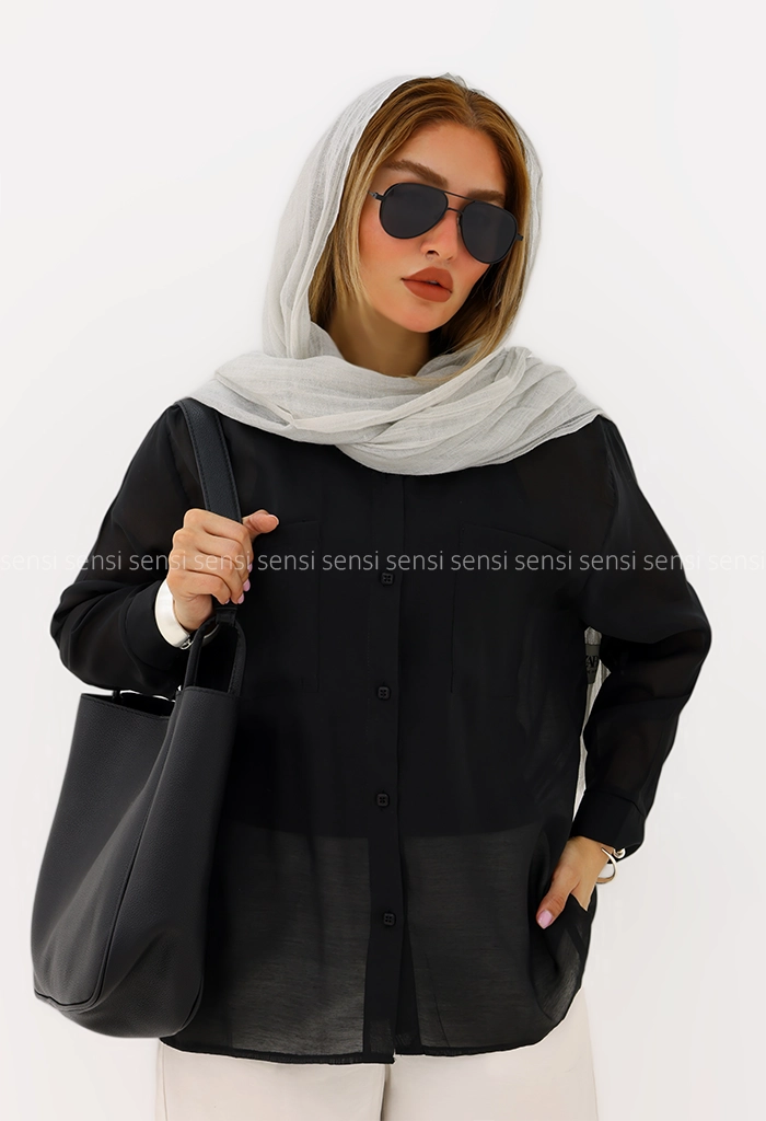 شومیز زنانه شیشه ای دوجیب کد1006427